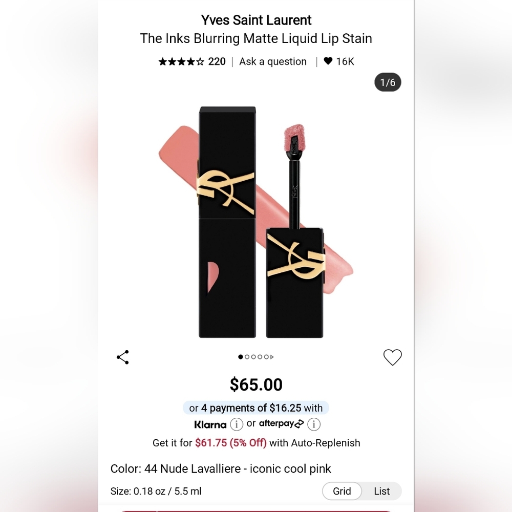 Yves Saint Laurent Glossy Lip Stain 44